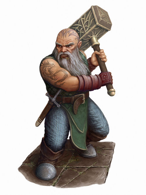 Defensive Training and Relentless combine to make this Dwarven berserker a fearsome foe in any battle.